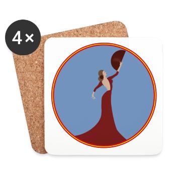 Danseuse de flamenco - Dessous de verre (lot de 4) - blanc - Devant