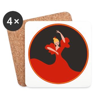 Danseur de flamenco 2 - Dessous de verre (lot de 4) - blanc - Devant