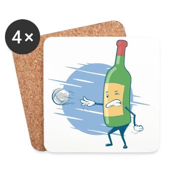 Boule und Wein Boccia Kugeln Petanque Outfit - Untersetzer (4er-Set) - Weiß - Vorne