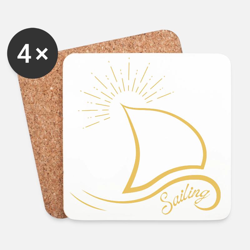 Sailing Minimalist - Sailing Yachting T-Shirt - Untersetzer (4er-Set) - Weiß