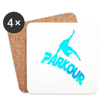 Parkour addict logo - Coasters (set of 4) - white - Front