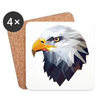 Aigle stylisé, géométrique - Dessous de verre (lot de 4) - blanc - Devant