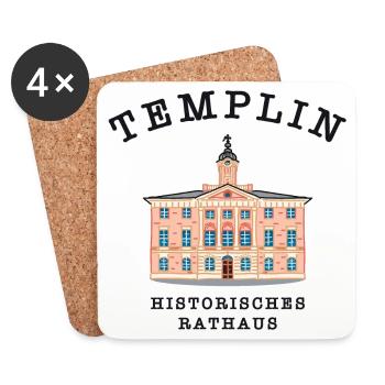 Templin Historisches Rathaus, Uckermark - Untersetzer (4er-Set) - Weiß - Vorne