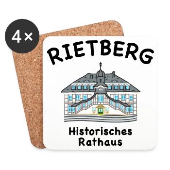 Rietberg, Historisches Rathaus,Kreis Gütersloh - Untersetzer (4er-Set) - Weiß - Vorne