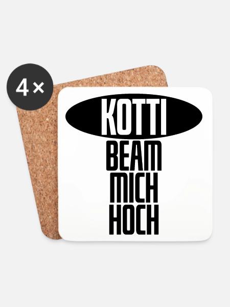 Kotti, beam mich hoch! - lustiger Spruch Berlin - Untersetzer (4er-Set) - Weiß