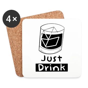 Einfach trinken - Untersetzer (4er-Set) - Weiß - Vorne