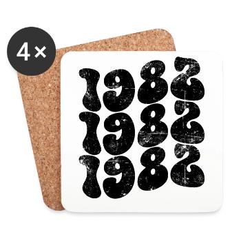 Vintage 1982 - Untersetzer (4er-Set) - Weiß - Vorne