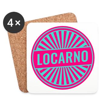 Locarno Neon Rundstempel - Untersetzer (4er-Set) - Weiß - Vorne