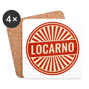 Locarno Vintage Round Logo - Coasters (set of 4) - white - Front