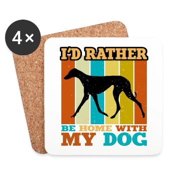 Azawakh Dog Lover Silhouette Vintage Sunset - Coasters (set of 4) - white - Front