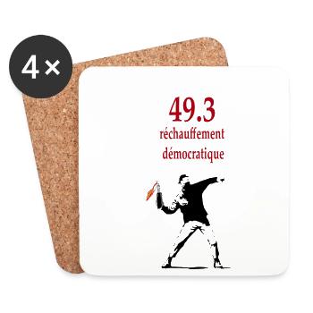 Réchauffement démocratique - Dessous de verre (lot de 4) - blanc - Devant