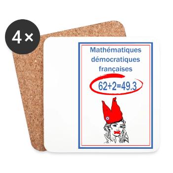 Mathématiques démocratiques françaises - Dessous de verre (lot de 4) - blanc - Devant