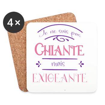 I am not boring but demanding - Coasters (set of 4) - white - Front