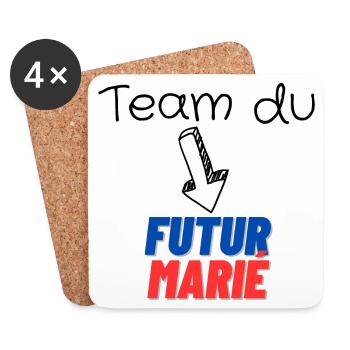 EVG Team Futur Marié. Enterrement vie célibataire - Dessous de verre (lot de 4) - blanc - Devant