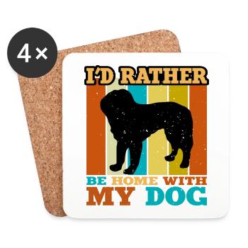 Bosnian Coarse Haired Hound Dog Silhouette Retro - Coasters (set of 4) - white - Front