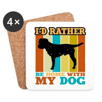 Border Terrier Hundeliebhaber Silhouette Vintage Sonnenuntergang - Untersetzer (4er-Set) - Weiß - Vorne