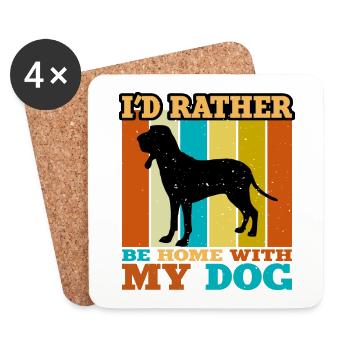 Braco Italiano Dog Lover Silhouette Vintage Sunset - Dessous de verre (lot de 4) - blanc - Devant