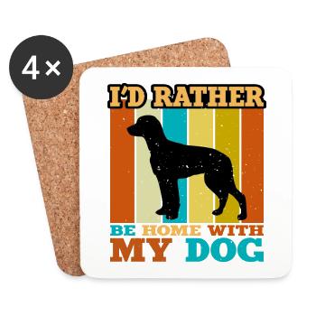 Chien Francais Tricolore Hund Silhouette Retro Sonne - Untersetzer (4er-Set) - Weiß - Vorne