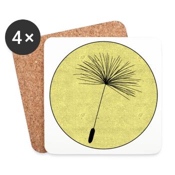 Graines de pissenlit - Dessous de verre (lot de 4) - blanc - Devant