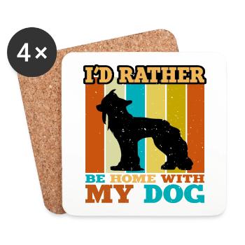 Chinesischer Schopfhund Liebe Silhouette Vintage Sonnenuntergang - Untersetzer (4er-Set) - Weiß - Vorne