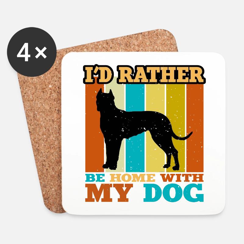 Córdoba Kampfhund Lover Silhouette Retro Sunset - Untersetzer (4er-Set) - Weiß