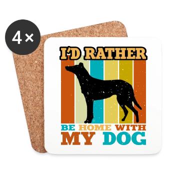 Collie Smooth Dog Lover Silhouette Vintage Sunset - Coasters (set of 4) - white - Front