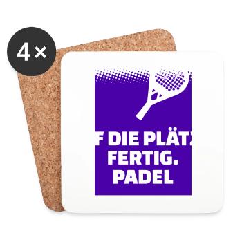 Turnier Padel-Tennis Spieler Schläger Statement - Untersetzer (4er-Set) - Weiß - Vorne