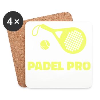 Padel-Tennis Spieler Schläger Bälle Sport Spruch - Untersetzer (4er-Set) - Weiß - Vorne
