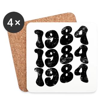 Millésime 1984 - Dessous de verre (lot de 4) - blanc - Devant