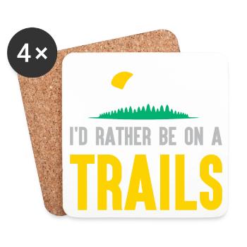 Berge - Ich bin lieber auf einem Trail - Untersetzer (4er-Set) - Weiß - Vorne