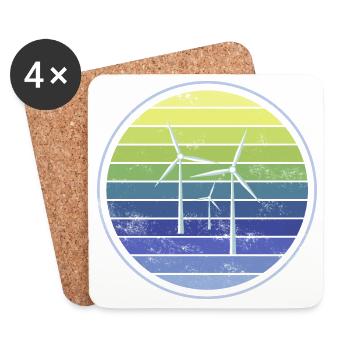 Durabilité de l’énergie éolienne - Dessous de verre (lot de 4) - blanc - Devant
