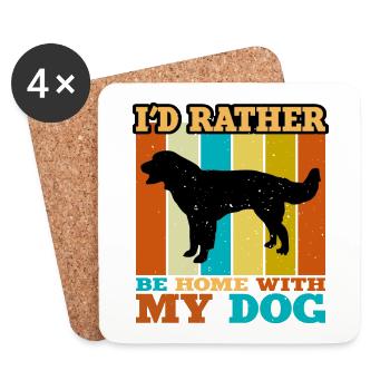 Drentse Patrijshond Hund Silhouette Retro Sunset - Untersetzer (4er-Set) - Weiß - Vorne