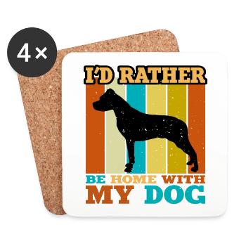 Argentino Dog Lover Silhouette Vintage Sunset - Dessous de verre (lot de 4) - blanc - Devant