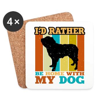 Dutch Smoushond Dog Love Silhouette Vintage Sunset - Coasters (set of 4) - white - Front