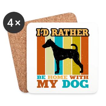 Foxterrier Glatte Hundesilhouette Retro Sonnenuntergang - Untersetzer (4er-Set) - Weiß - Vorne