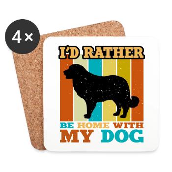 Estrela Mountain Dog Lover Silhouette Rétro Coucher de soleil - Dessous de verre (lot de 4) - blanc - Devant
