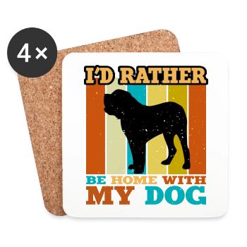 Fila Brasileiro Dog Love Silhouette Vintage Sunset - Untersetzer (4er-Set) - Weiß - Vorne
