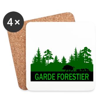 Garde forestier - Dessous de verre (lot de 4) - blanc - Devant