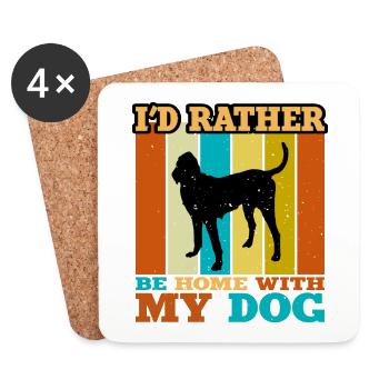 Gascon Saintongeois Dog Silhouette Retro Sunset - Coasters (set of 4) - white - Front