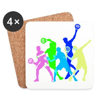 Padel Club Player Training Tournament Padel Team - Coasters (set of 4) - white - Front