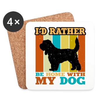 Grand Griffon Vendeen Hund Silhouette Retro Sunset - Untersetzer (4er-Set) - Weiß - Vorne