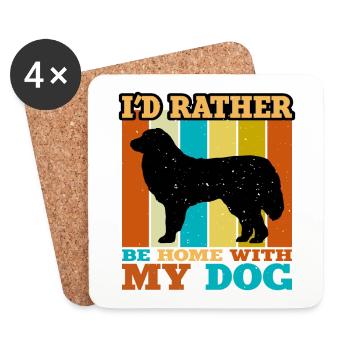 Great Pyrénées Dog Lover Silhouette Vintage Sunset - Dessous de verre (lot de 4) - blanc - Devant