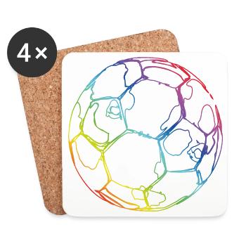 Football - Dessous de verre (lot de 4) - blanc - Devant