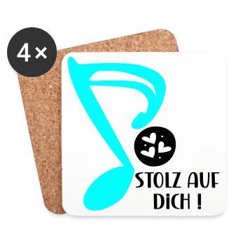 STOLZ AUF MUSIKERIN - MUSIKNOTE MUSIKINSTRUMENTE - Untersetzer (4er-Set) - Weiß - Vorne