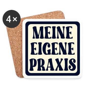 Meine eigene Praxis SCHILD - Ärztin SPRÜCHE - Untersetzer (4er-Set) - Weiß - Vorne