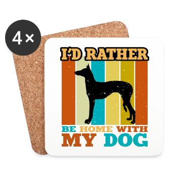 Ibizan Jagdhund Hund Liebhaber Silhouette Vintage Sonnenuntergang - Untersetzer (4er-Set) - Weiß - Vorne