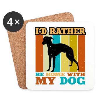 Italienischer Windhund Hund Liebe Silhouette Retro Sonnenuntergang - Untersetzer (4er-Set) - Weiß - Vorne
