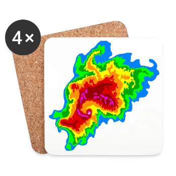 Joplin , Tornado, Radar, Stormchaser - Coasters (set of 4) - white - Front