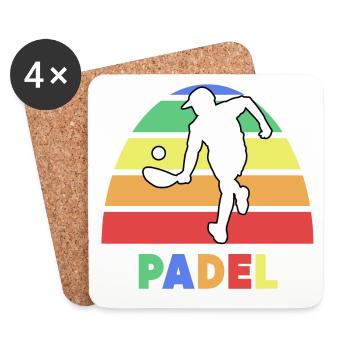 Padelspiel Padel-Tennis Spieler Spruch Training - Untersetzer (4er-Set) - Weiß - Vorne
