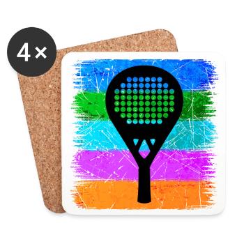 Padel Sport Racket Leisure Padel Game Fans - Coasters (set of 4) - white - Front